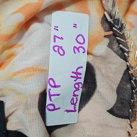 I-N-C International Concepts cold shoulder lined blouse 3X peach/black - Picture 11 of 11